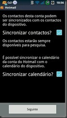 Hotmail-android- sincronizar-contatos