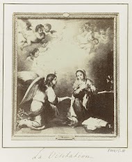 Fotoreproductie van een schilderij door Bartolomé Esteban Murillo, voorstellend de Annunciatie