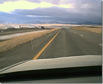 Driving toward the mountains in Montana on December 21, 2003