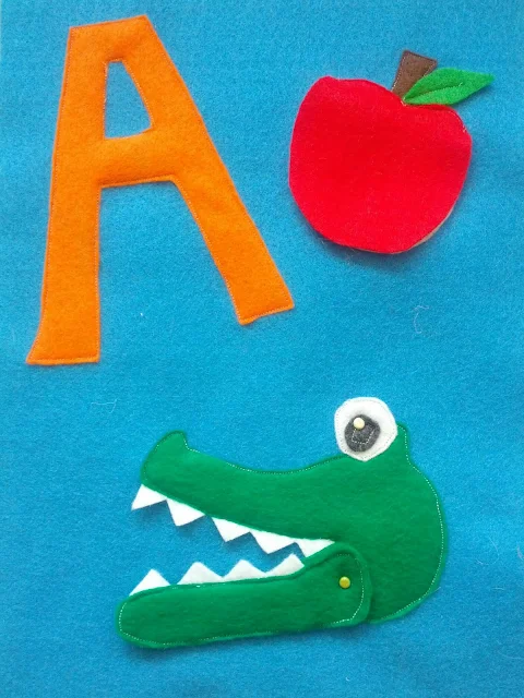 How to make a letter A themed quiet book page for an ABC quiet book