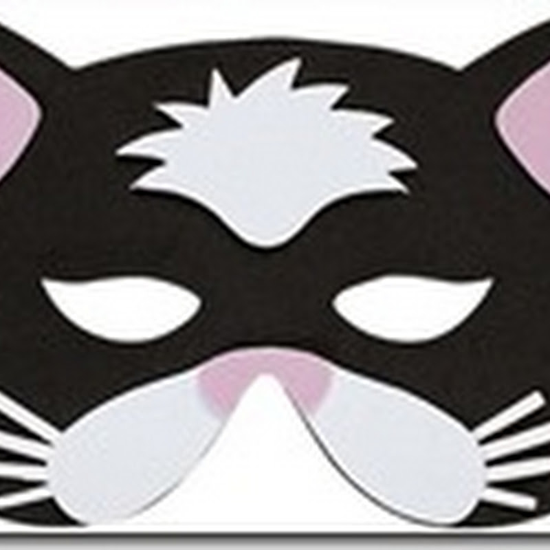 Máscara gato para imprimir, en color o para colorear