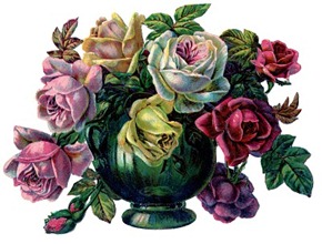 roses vase vintage image graphicsfairy002