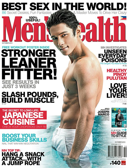 Joseph Marco on Men's Health Oct 2013 cover