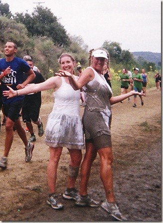 Camp Pendleton Mud Run Jen and Stacey having fun