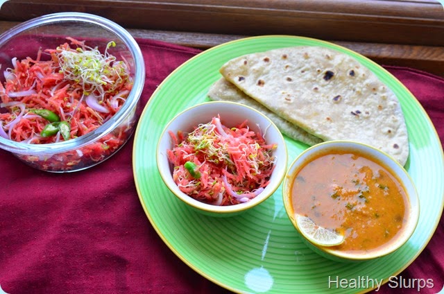 Phulka, Rajma and Salad - balanced meal