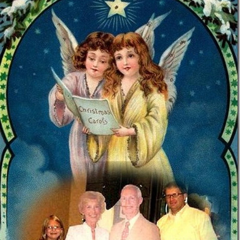 Generador de postal de Navidad con ángeles vintage