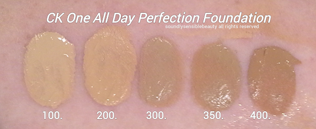ck all day perfection foundation review amp swatches of shades calvin klein foundation colour chart