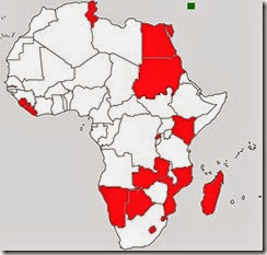 africa outline map with madrid protocol members