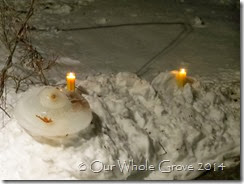candles in the snow