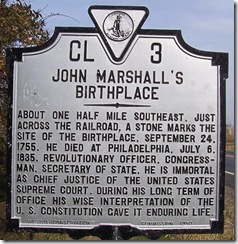 John Marshall Birthplace, Marker CL-3 Fauquier Co. VA