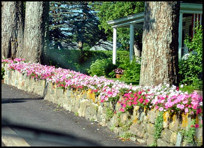 01 - Somesville Rt 102 - Flowered rock wall