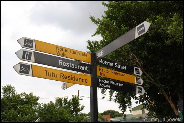 Signposts outside Nelson Mandela's House