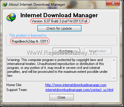 Internet Download Manager (IDM) 6.07 Build 3 Final Released Jul 14, 2011 Multilingual – Full Cracked - Preactivated   Themes - Silent mode