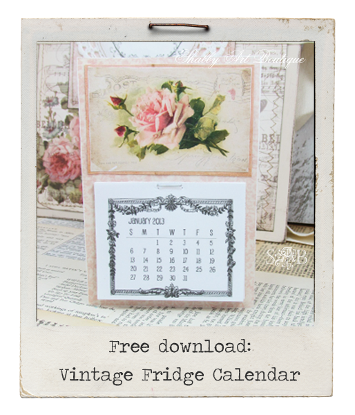 Shabby Art Boutique - Vintage Fridge Calendar download