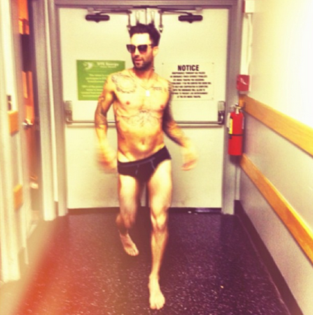 447px x 450px - Adam Levine in undies photo posted by fiancee on Instagram - The Ultimate  Fan