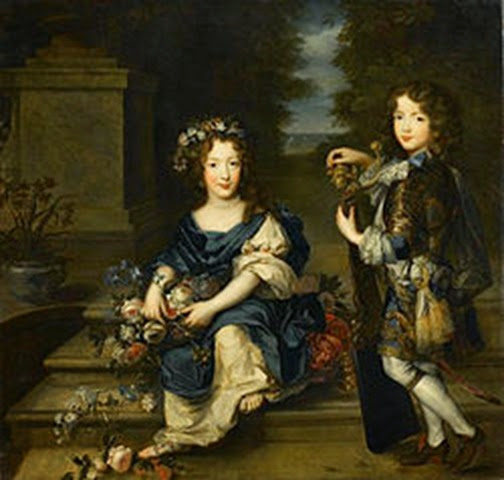 Luis, el conde Vermandois, en compañía de su hermana Mademoiselle de Blois