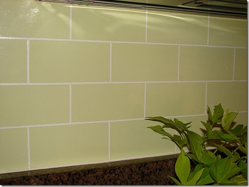 B.E. Interiors - painted glass tile backsplash