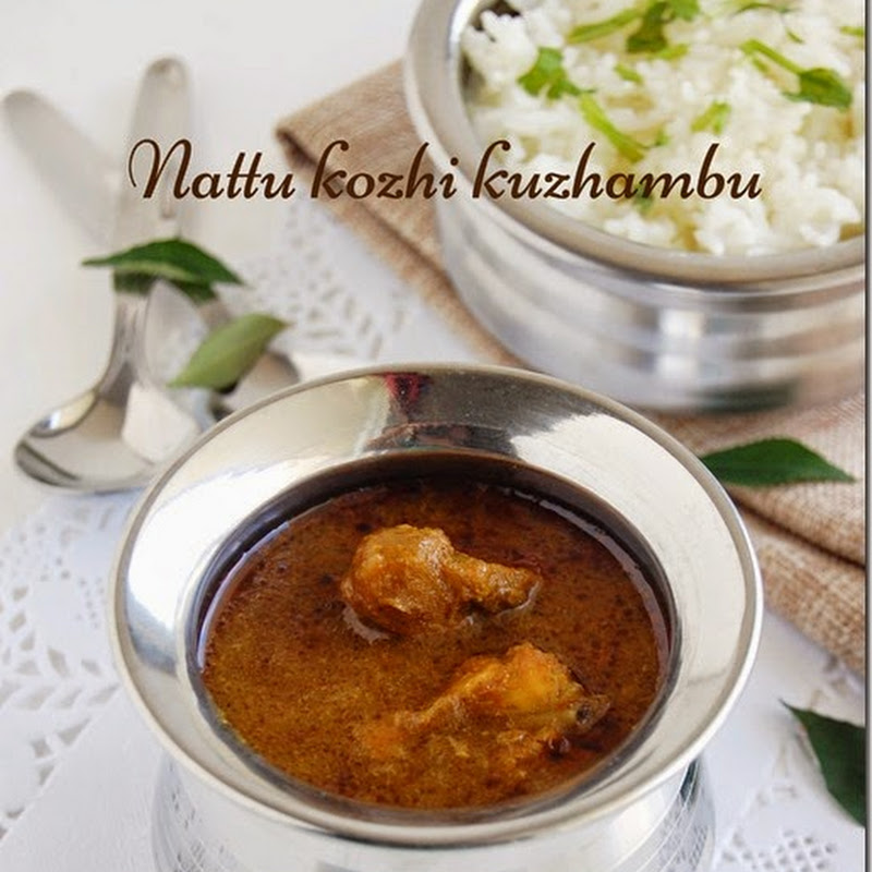 Arachuvitta nattu kozhi kuzhambu (without coconut)