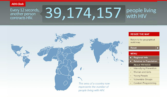 AIDS clock by UNFPA
