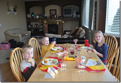 The kids table.  Jack wouldn't eat any Thanksgiving dinner