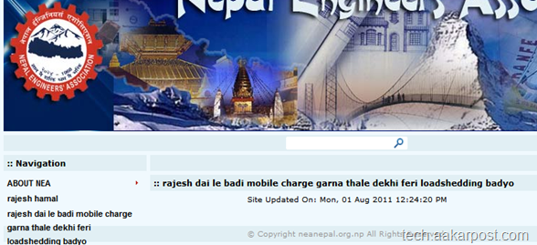 Nepal Engineers' Association Website Hacked