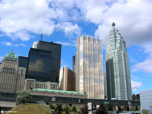magnificent view of the financial center in downtown toronto in Toronto, Canada 