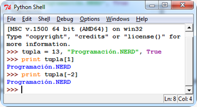 python porciones de tuplas