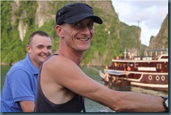 CJ and Jim enjoy some off truck, off road time, Halong Bay