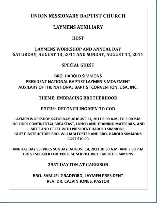 MOBaptist Laymen: Laymen Workshop with Bro Harold Simmons
