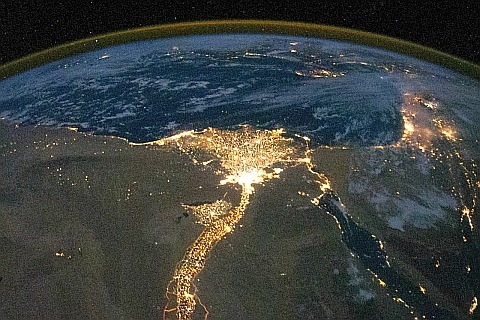Река Нил ночью