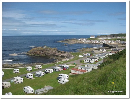 Privately owned caravan site on the sea front at Findochty.