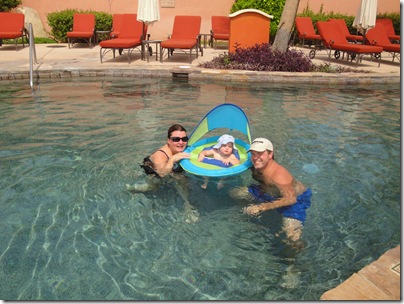 17.  Lynn, Knox and Logan in the pool