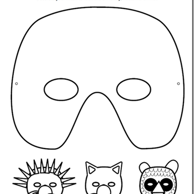 Máscara animales, plantilla base para imprimir