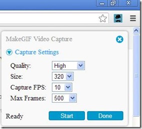 MakeGIF per Chrome catturare video da convertire in GIF animata