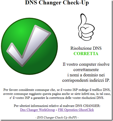 dns-ok controllo virus DNSChanger