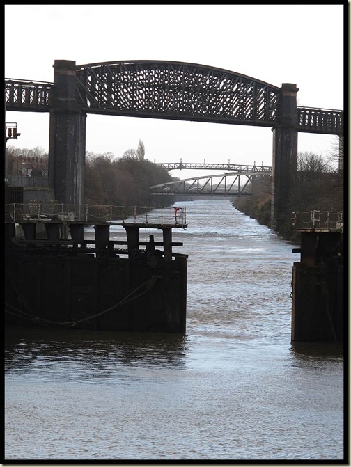 Looking down the Ship Canal from Latchford Locks