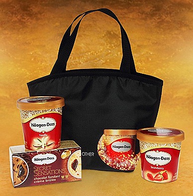 HAAGEN-DAZS FESTIVE TREASURE  gift set with limited-edition cooler bag with 2 pints Secret Sensations twin pack