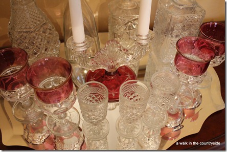 vintage glassware for valentine's day