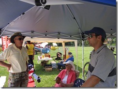 BicycleHaywoodNC members chatting in booth
