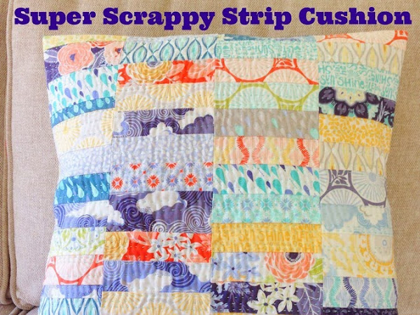 Super Scrappy Strip Cushion {Week 17/52}