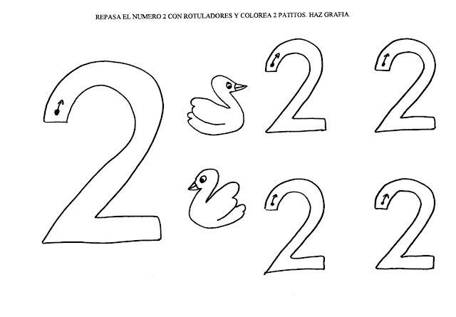 pix Numero 2 Para Colorear Y Repasar fichas para pintar
