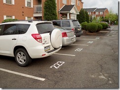 Parking spaces numbered 2