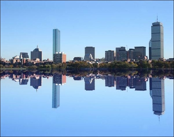 10. Boston, MA, USA reflection in water