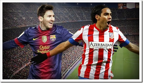 Barcelona's Messi vs Atletico's Falcao