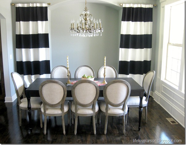 No Sew Black White Striped Curtains, Black And White Striped Curtain