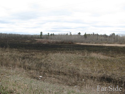 Fields burned just off the reservation