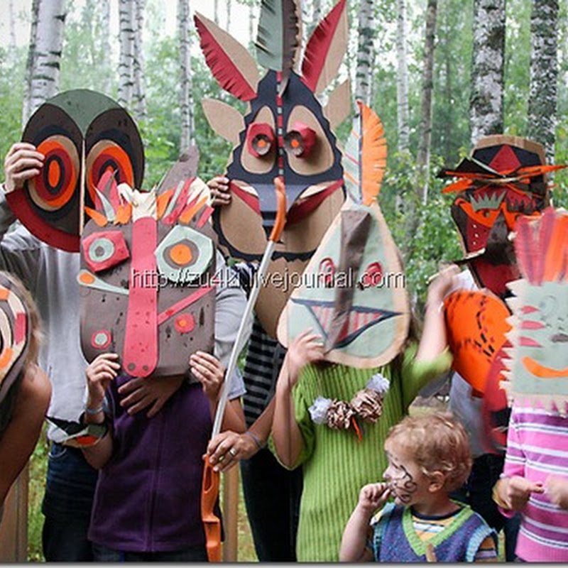 Máscaras caseras tribales para disfraces en grupo