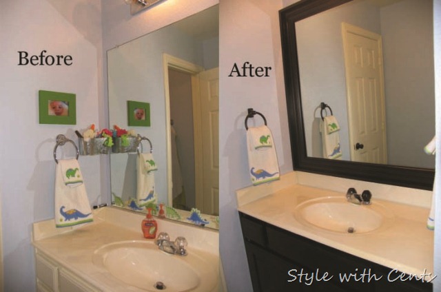 bathroom renovation using rustoleum oild rubbed bronze spray paint upstairs bath before after4
