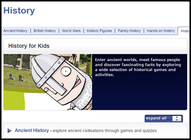 BBC History for Kids – BBC has amazing educational resources for all subjects, but their history section is particularly fabulous.  This site has games that help students explore ancient history, British history, world wars, and historical figures from tons of different time periods.
