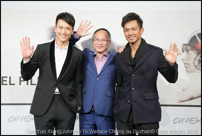 ROME, ITALY - NOVEMBER 15:  (L-R) Actor Gao Yun Xiang, director Johnnie To and actor Wallace Chung attend the 'Drug War' Photocall during the 7th Rome Film Festival at the Auditorium Parco Della Musica on November 15, 2012 in Rome, Italy.  (Photo by Ernesto Ruscio/Getty Images)